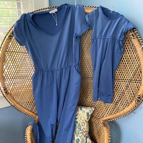 Mommy and me blue jumper / romper set - Picture 3 of 3